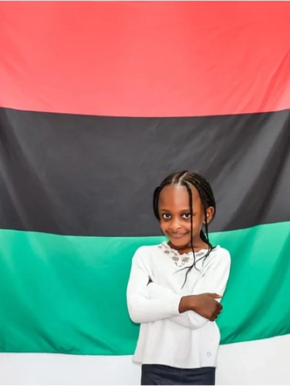 Pan African Red, Black & Green Striped Fabric Panel